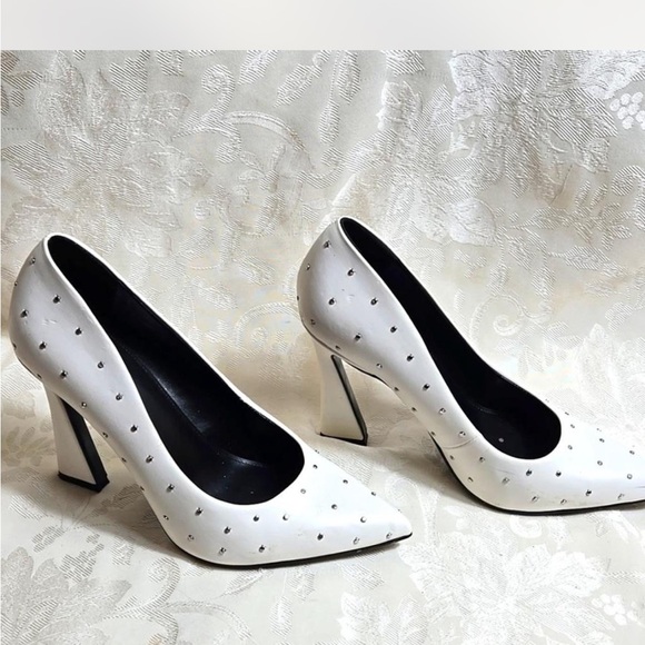 Nine West White Studded Heels - Picture 5 of 9